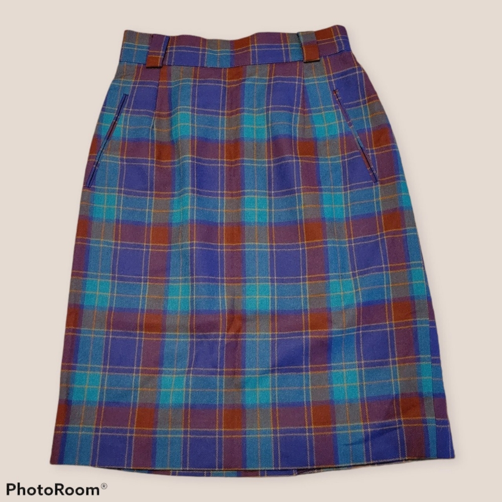 Vintage 80's Wool Blend Pencil Skirt